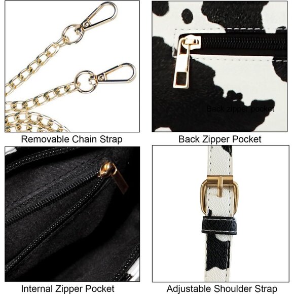 Small PU Leather Shoulder Bag Crossbody Purse with Double Straps for Women Girls - Picture 5 of 6